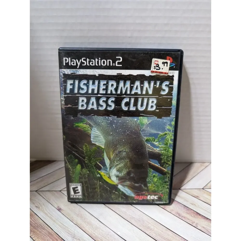 Fishermans Bass Club - PS2 Sony PlayStation 2 - Game & Case Fishing Video Game
